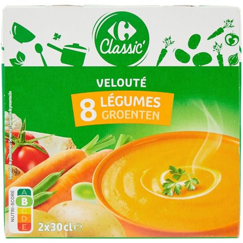 Velouté aux 8 Légumes Carrefour Classic briques de soupe liquide 4x2x30cL