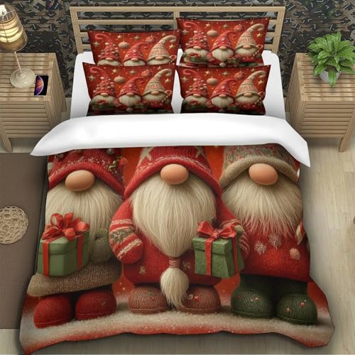 Housse de couette gnomes de Noël en microfibre 3D premium - 5