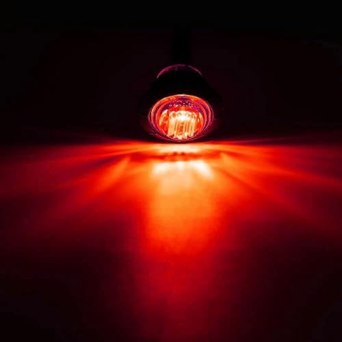 Miniatura 3 de FABOOD F 10 unidades selladas impermeables color rojo ahumado de 34 pulgadas mini redondo distancia LED delantero trasero indicador lateral bala