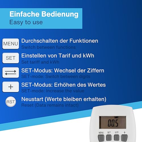 Rev Misuratore Costi Corrente Digital Compact Bianco - 3