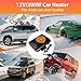 Portable Car Heater for Vehicle, 12V Car Heater Portable, Portable Heater for Car, 360° Rotatable Car Defroster Windshield Heater,Car Heater That Plugs Into Cigarette Lighter(Orange)