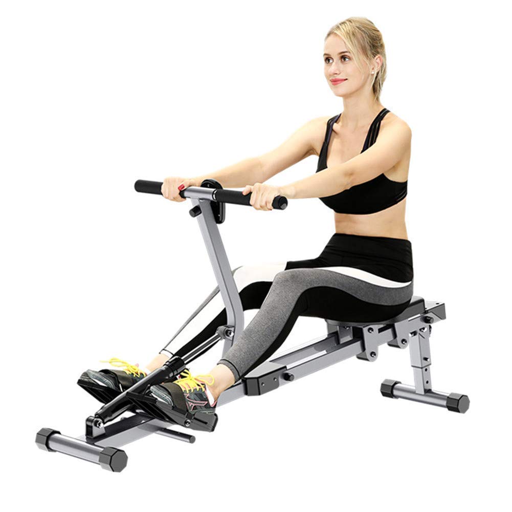 AYCDL Indoor Foldable Rowing Machine with 12 Adjustable Resistance Home Gym Workout Fitness Equipment Abdominal Pectoral Arm Training Aerobic
