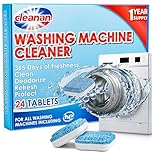 cleanan Washing Machine Cleaner Deep Clean Tablets - 24 Pack Year-Round Deep Clean, Suitable HE, Top Load & Front Load Washer Cleaner, Removes Odor, Grime & Build-Up, Septic Safe, Eco-Friendly