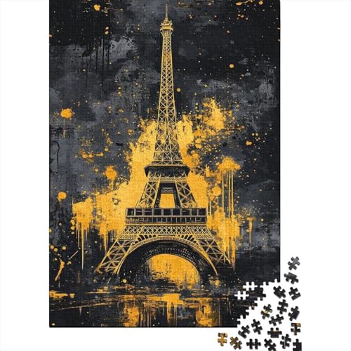 Puzzle de 1000 piezas de la Torre Eiffel en paisaje nocturno de 70x50cm para adultos
