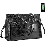 Laptop Bag for Women 15.6 inch Waterproof Work Tote Bag Briefcase with USB Charging Port PU Leather...