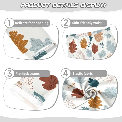 Red Blue and Orange Maple Leaves Pattern Girls Leggings Soft Stretch Workout Yoga Dance Pants for Kids Casual Tights3