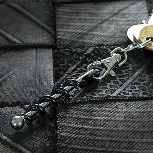 TRUE Twistick Pocket Keyring Wine Bottle Opener - Stainless Steel 4MM Cork Screw Bar & Teflon Coated Corkscrew Helix, Quick Release Pocket Keychain Clip, Portable EDC Waiters Friend Bottle Opener - Image 3