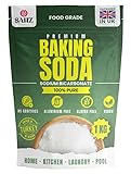 SAHZ Premium Baking Soda 1KG | Food Grade Bicarbonate of Soda for Baking, Cooking & More | Perfect for Recipes, Tenderizing Meat & Enhancing Dough – Versatile Sodium Bicarbonate for All Uses!