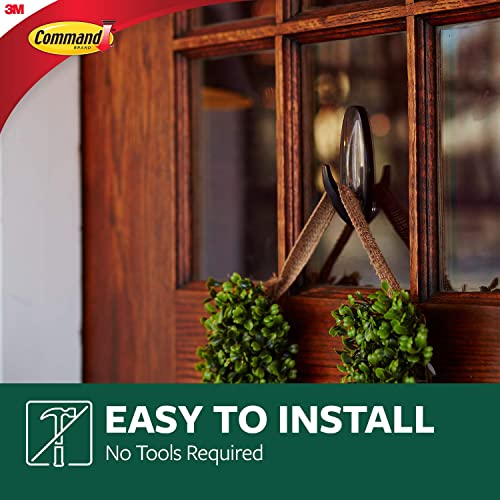 Command Large Designer Metallic Bronze Hook with Adhesive Strips - for Hanging Outdoor Wreaths, Signs and Other Heavy Items Securely and Damage Free - Image 2