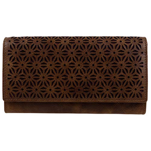 Porte-monnaie Prime Hide à rabat marron pour femme