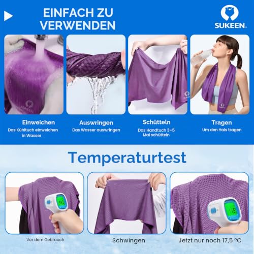 Kühltuch Set, kühlendes Handtuch Kühltücher Hals, Handtuch kühlend, Cooling Towel, Kühltücher Sport, Kühlendes Tuch… – Ansicht 3
