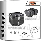 ducati monster 1200 parts MONOKEY Topcase 42 L., aus 1,5 mm starken schwarz Aluminium, Ecken mit Technopolymer verstarkt, innere Verstarkungen aus profiliertem Aluminium