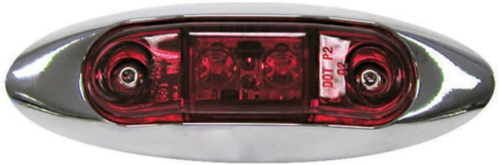 Peterson 168XR-MV LED Marker/Clearance Oblong with Chrome Bezel 3.95" x 1.35" Multi-Volt