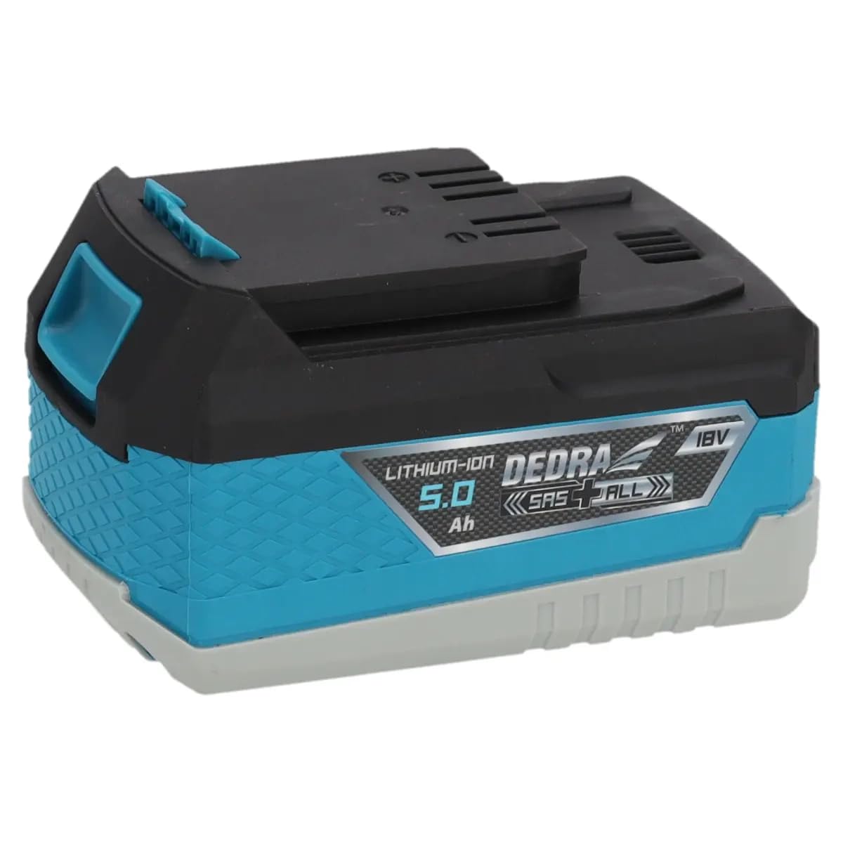 Dedra - Cortacésped inalámbrico con 2 baterías de 18 V y Cargador de Cuchilla V-Cut, Alto Rendimiento 2800-3200 RPM, Ancho de Corte: 460 mm, Altura de Corte: 30-75 mm, Cesta de Hierba de 62 L