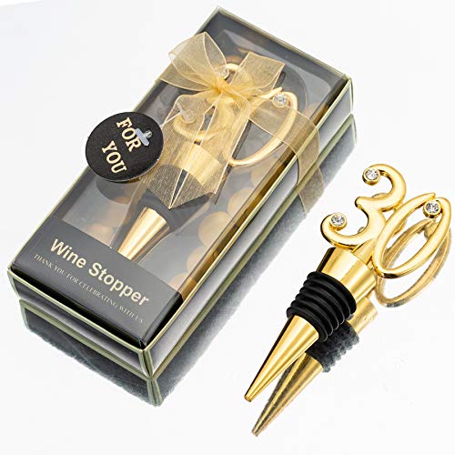 12Pcs 30Th Wine Stopper Party Favors 30Th Anniversary Party Gifts Black And Gold 30 Birthday Party Gifts Souvenirs Decorations For Guests #TOP12