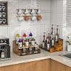 3-Tier Wooden Countertop Liquor Bottle Display Shelf - Holds 12 Bottles, Freestanding, Retro Style (15.9"L X 12.6"W X 9.45"H)
