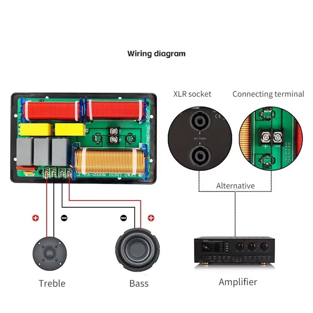 800W 2 Voies Vidéo Home Sound Stéréo Filtre HiFi Treble Fréquence Diviseur Diviseur Dis Haut en Haut