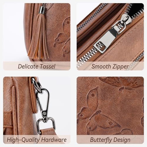Image of BELTANA Crossbody Bags for Women Trendy Vegan Leather Hobo Purses Medium Butterfly Cross Body Purse with Wide Strap | Adjustable Strap
