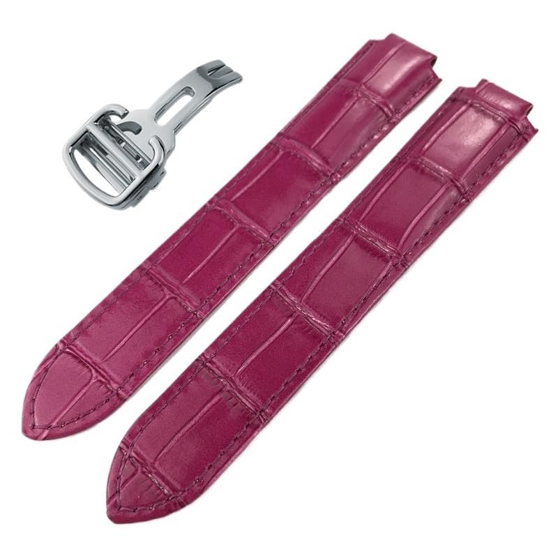 Bracelet montre cuir vachette pour Ballon Bleu Cartier convexe 14-22mm