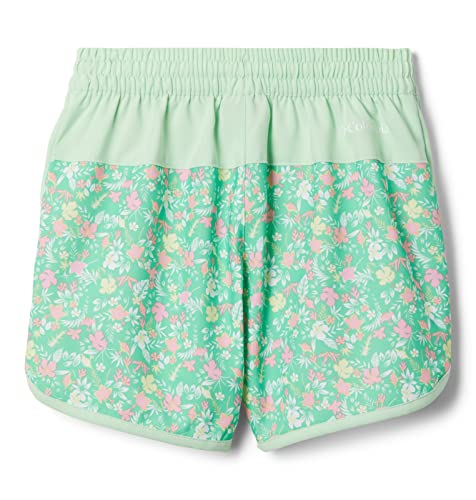 Columbia Youth Girls Sandy Shores Boardshort, Light Jade Mini-Biscus/Key West, X-Small #TOP1