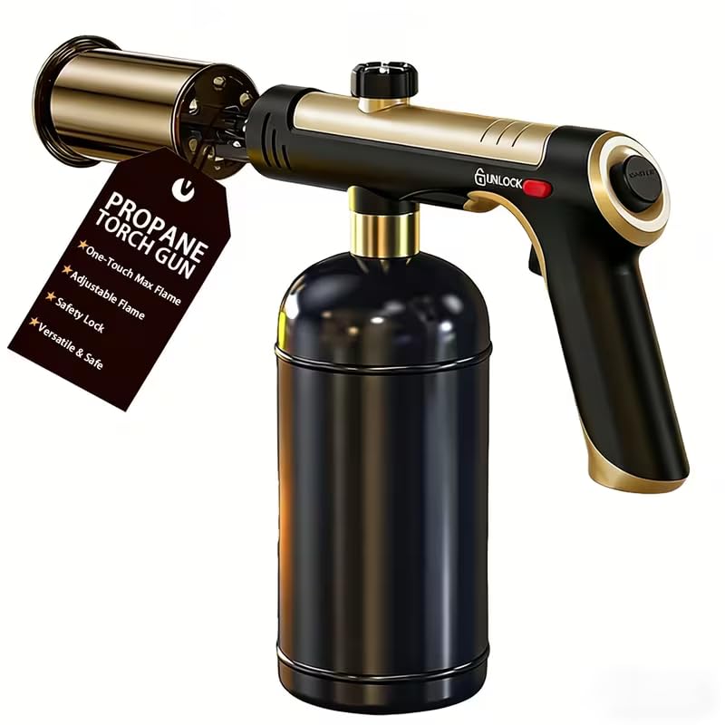 ARTFLAMM Propane Torch with Turbo Mode, Flamethrower Gun with Safety Lock, Blow Torch Gun for Cooking, Kitchen Food Torch Head for Grill, Searing Steak, BBQ, Charcoal Lighter(Tank Not Included)