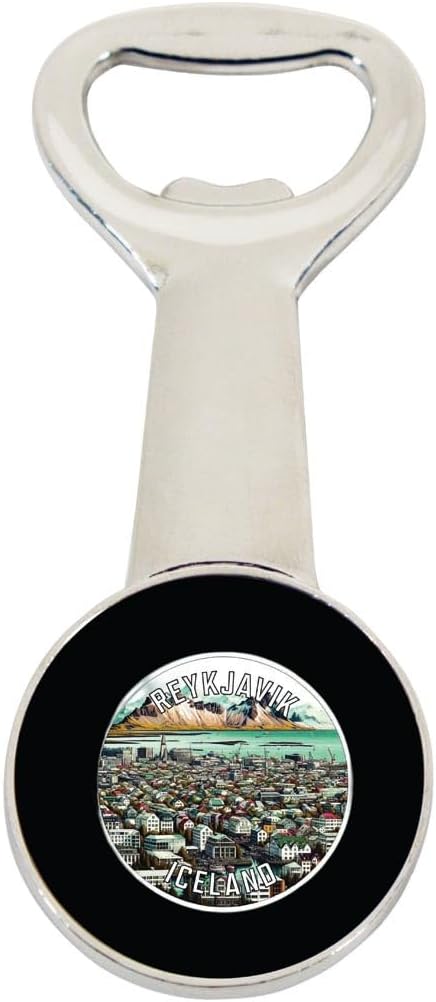 Reykjavik Iceland Souvenir Destination Magnetic Bottle Opener 4-Pack