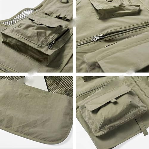 Chaleco de malla para hombre con bolsillos para herramientas 7