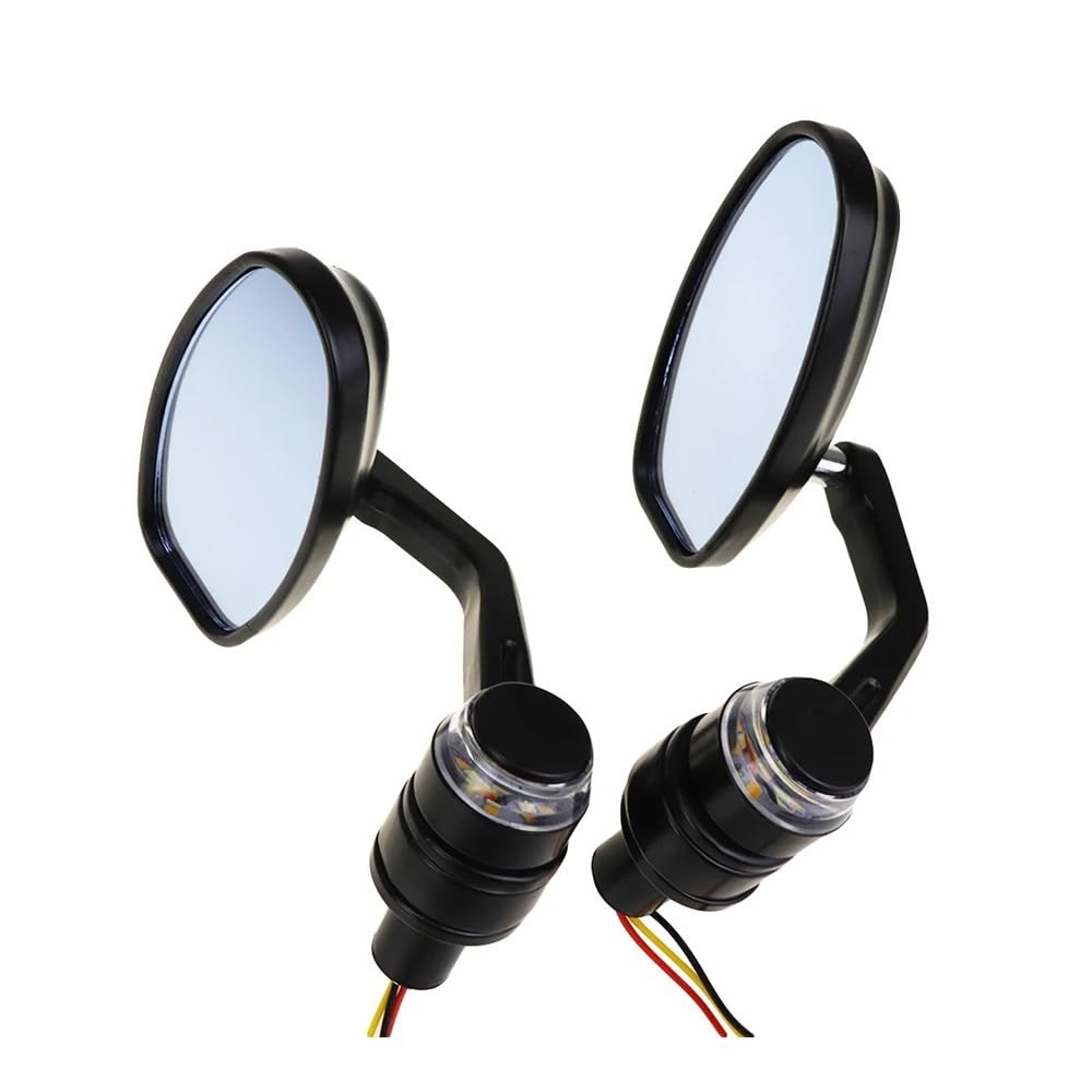 Espejos Retrovisores Laterales Con Luz De Señal De Giro DRL Motocicletas Para Buell Para Du&cati Para Ha&rley Color Negro Retrovisor moto