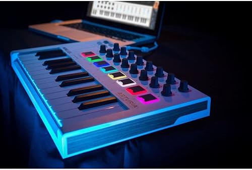 Miniatura 7 de Arturia MiniLab 3 Controlador de teclado MIDI con interfaz de audio USB en vivo Icon Duo22, cable USB y paño de pulido, teclado MIDI de 25 teclas