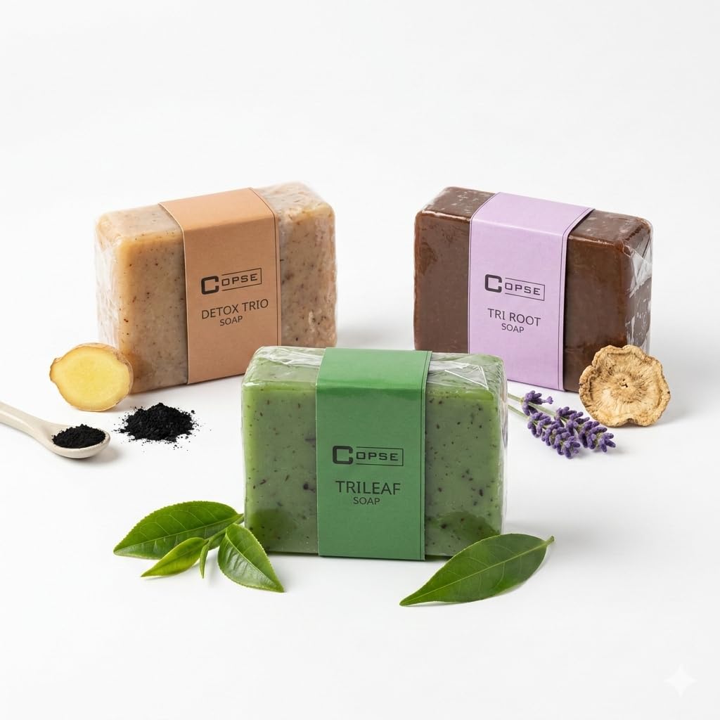 Buy Handmade Herbal Soap Set of 3 – Detox Trio, Trileaf & Tri Root