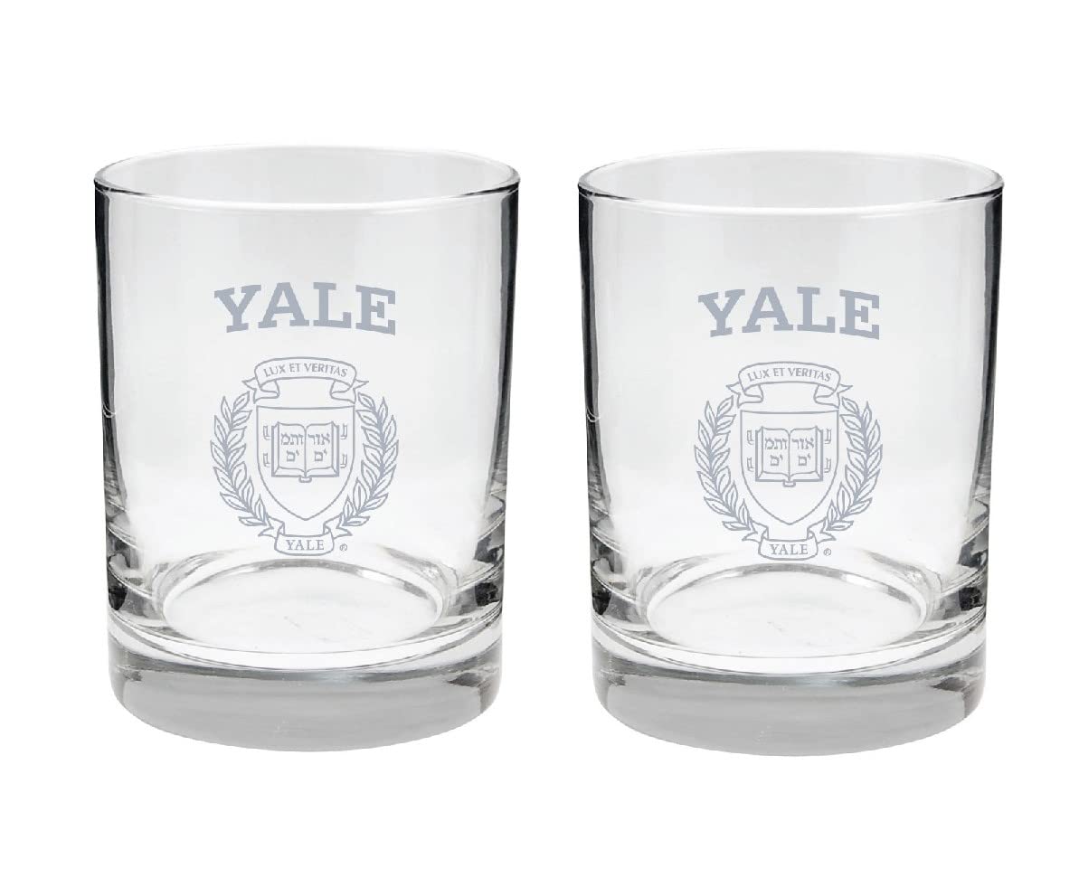 Yale 2-Sided Satin Finish Rock Glass Set of 2 14oz