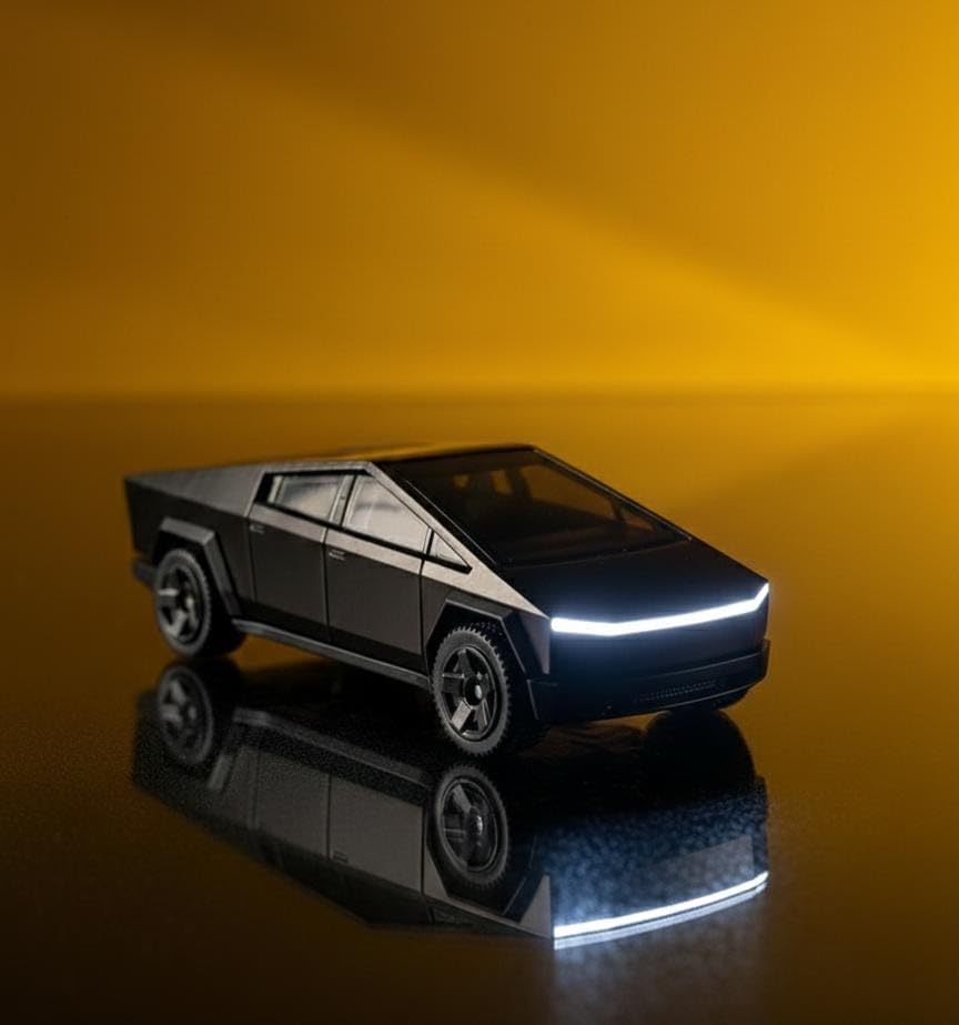 Image of Metal car Toy for Kids| Light & Sound| Pullback & go| Openable Doors- Birthday Gift for Kids |Random Color| (|TeslaCyberTruck|)