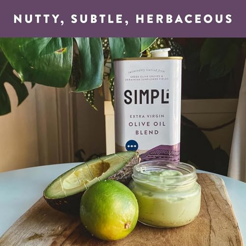 Image of SIMPLi Oil Blend, Olive Oil Extra Virgin Cold Pressed, High Smoke Point, Nutty and Herbaceous Flavor, (2 Pack, 16.9 oz each)