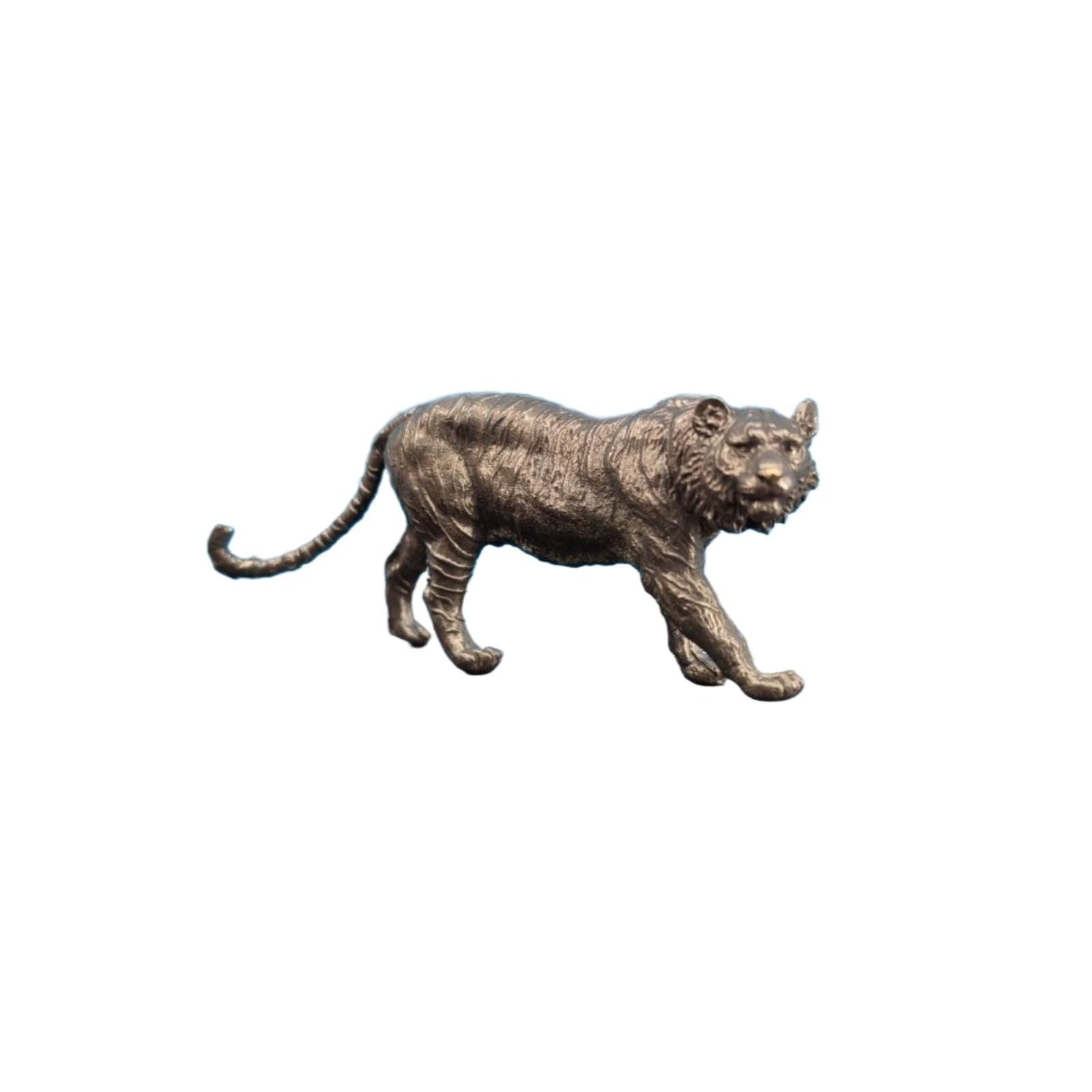 NGDFGR Black Brass Tiger Model Miniature Figurines,Metal Zodiac Animal Tiger Statue Sculpture Bonsai Micro Landscape Sand Table Decor Paperweight