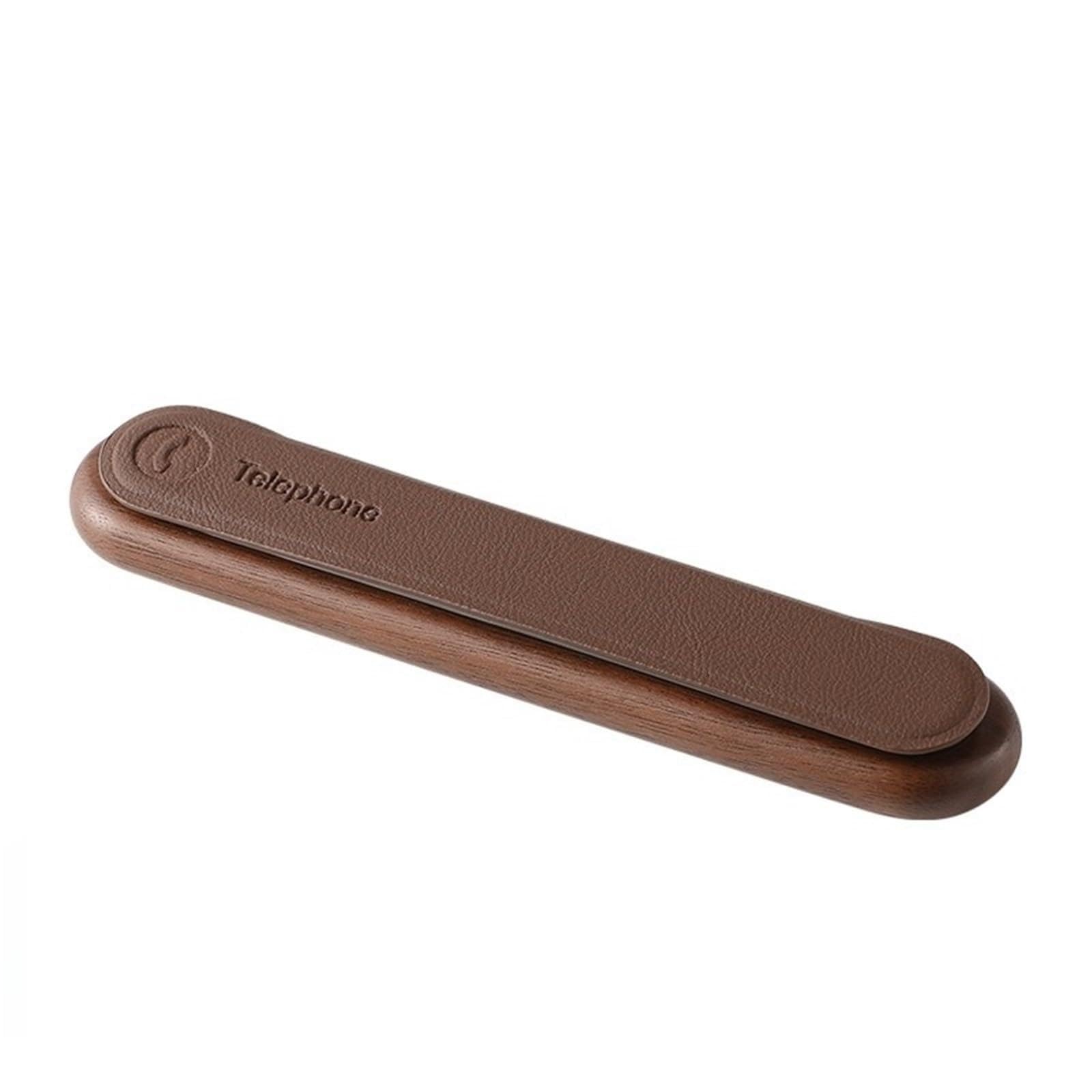 2Pcs Black Walnut Wooden Temporary Parking Number Plate Car Decoration Simple Moving Card Telephone License for Car(Brown)
