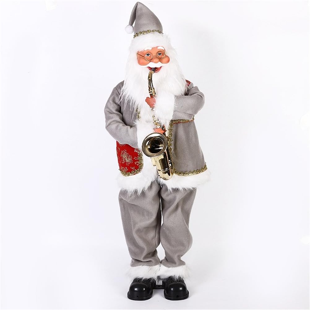 Papá Noel eléctrico de 90 cm Que Canta y Baila, Figura Musical animatrónica de tamaño Real, decoración navideña para la Entrada de un Hotel o Centro Comercial.,B