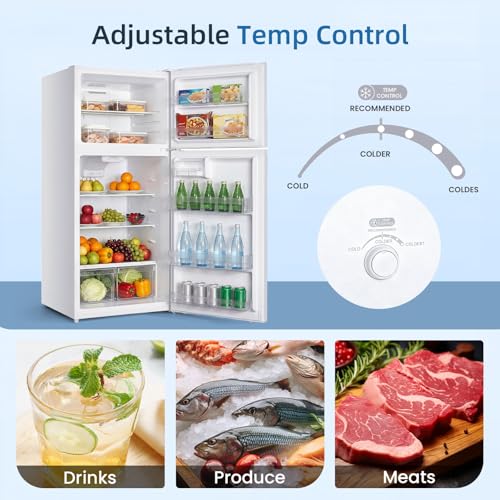 Image of Antarctic Star 17.6 Cu.Ft,2 Door Refrigerator with Freezer,Adjustable Thermostat,Reversible Door for Kitchen,Dorm and Office,White