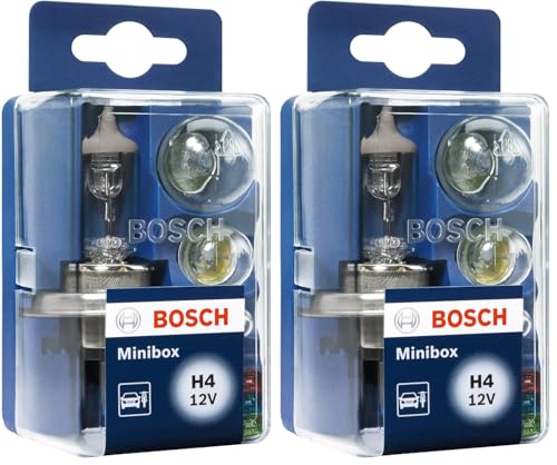 Bosch H4 Minibox estuche de lámparas de repuesto, 12 V (Paquete de 2)