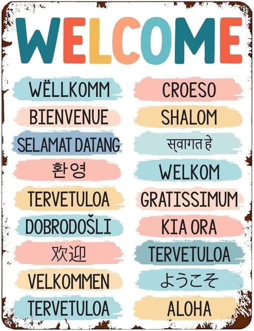 Welcome Sign, Multi-Language Welcome, Printable Office Wall Art ...