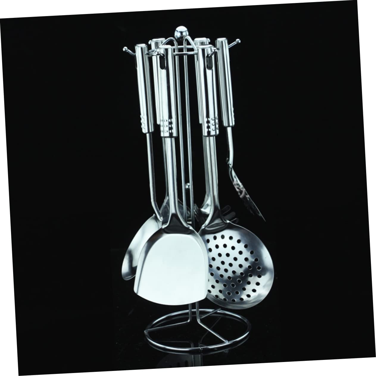 Set di Utensili da Cucina 7 Pezzi in Acciaio Inox Argento
