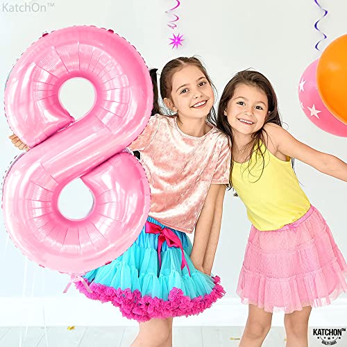 Image of KatchOn, Giant Light Pink Number 8 Balloon - 40 Inch, Pink 8 Balloons