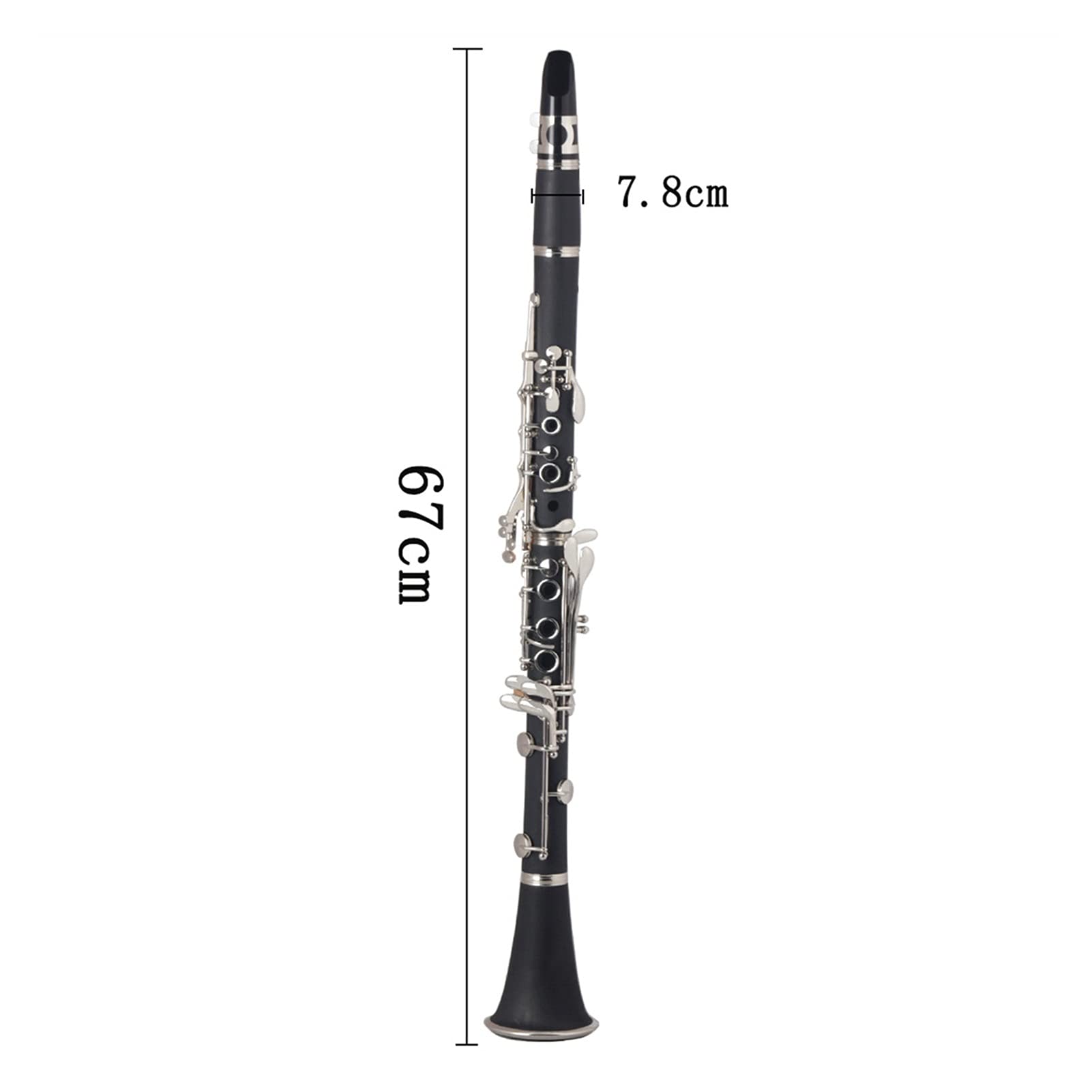 Einsteiger Klarinette 17 Key BB-Klarinette ABS Rohrkörper Einstellbar Professioneller Holzklarinette Mit Fall Klarinette Anfänger Student