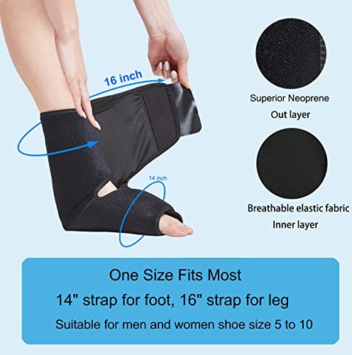 Koo-Care Foot & Ankle Ice Pack & Wrap For Injuries - Neoprene Support Brace With 2 Reusable Flexible Gel Hot Cold Pack - Pain Relief For Arthritis, Plantar Fasciitis, Achilles Tendonitis #TOP2