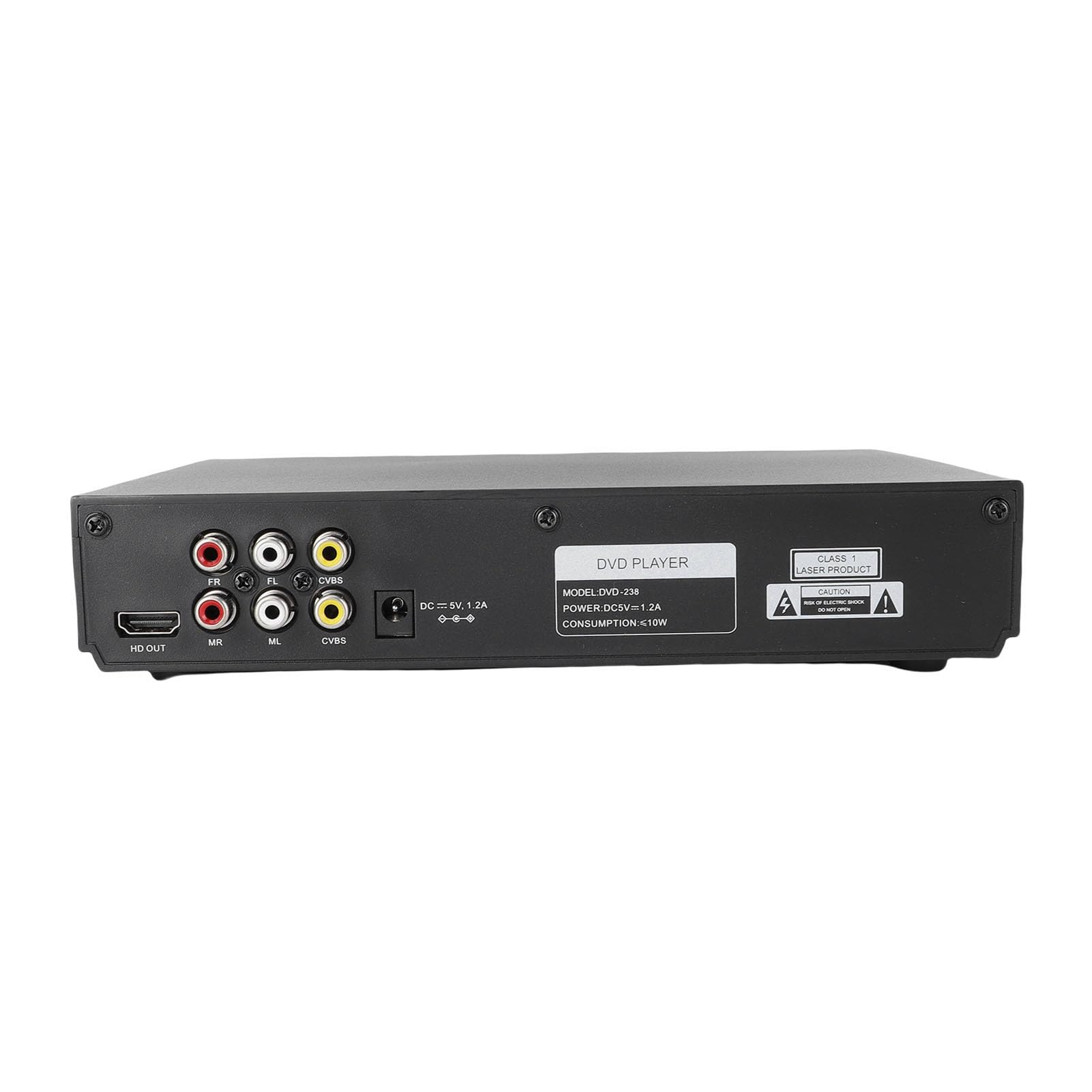 Fockety Reproductor de DVD, Interfaz Multimedia HD de 1080p Puerto USB All Region CD Player con Control Remoto, para el Cine en Casa del de Televisión (Enchufe de la UE)