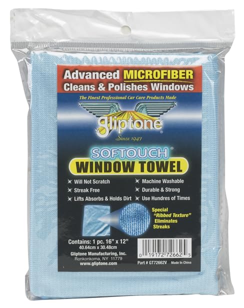 Gliptone Professional Car Care Products Softouch Microfiber Window Towel, 1 Count
