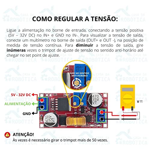 2x Conversor/Regulador com Ajuste de Corrente e Tensão Step Down (abaixa a tensão) Xl4015 5A DC DC