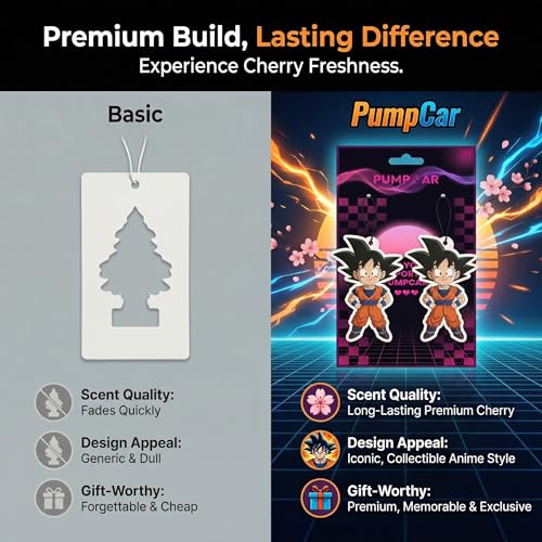 Image of PumpCar car air freshener 2-piece double-sided Goku kid hanging cherry-scented anime dragon for rearview mirror Car Interior Accessories Household Gifts