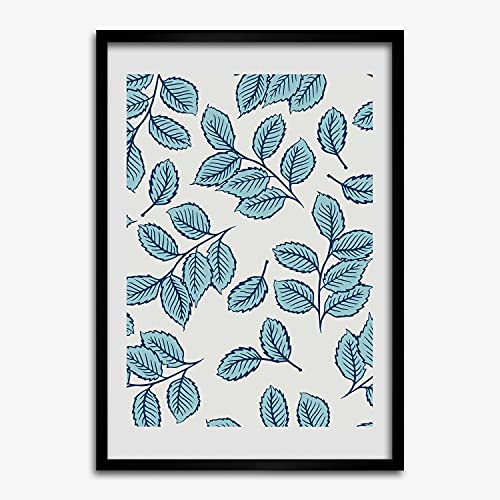 Affiche peinture feuilles Tulup cadre en bois 50x70 cm moderne salon