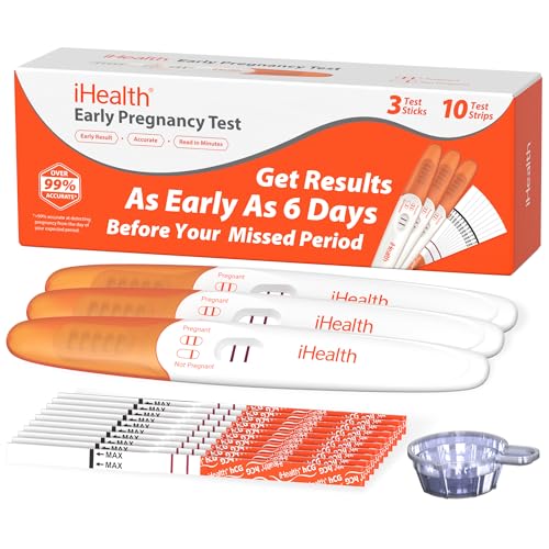 iHealth Pregnancy Test Strips Bulk, 3 Sticks + 10 Strips with Urine Cups - image 1