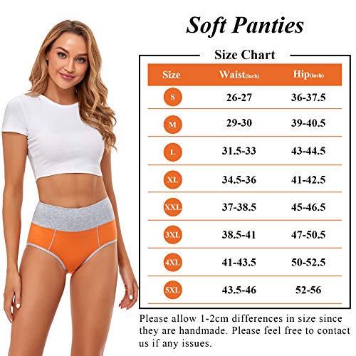 Image of Womens Underwear,Cotton Mid Waist No Muffin Top Full Coverage Brief Ladies Panties Lingerie Undergarments for Women Multipack